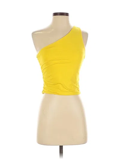 Pre-owned Superdown Sleeveless Top Yellow One Shoulder Neckline Tops
