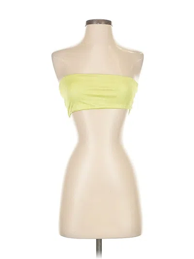 Pre-owned Superdown Sleeveless Top Yellow Strapless Neckline Tops