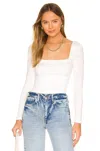 Superdown Sofia Square Neck Top In White In Pattern