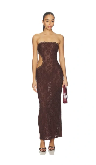 Superdown Sonnet Cutout Maxi Dress In Brown
