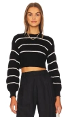 Superdown Sophia Stripe Sweater In Black