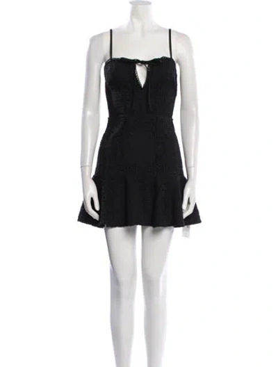 Pre-owned Superdown Square Neckline Mini Dress In Black