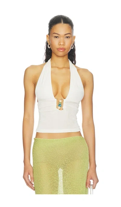 Superdown Starling Halter Top In White