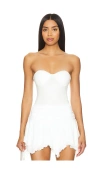 Superdown Stef Bustier Bodysuit In 白色