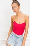 Superdown Stevie Sweetheart Bodysuit In Red