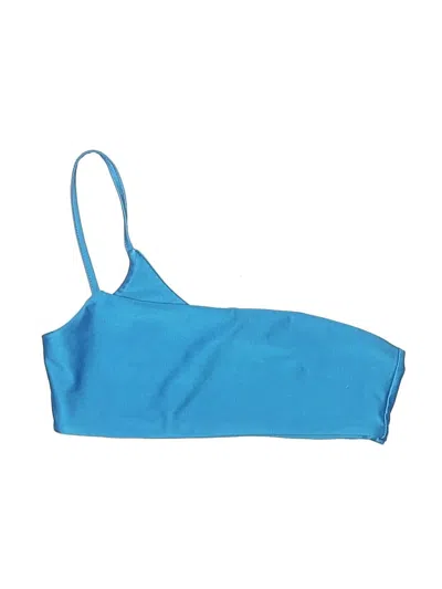 Pre-owned Superdown Swimsuit Top Blue Solid Pattern Swimwear