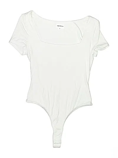 Pre-owned Superdown Swimsuit Top Ivory Solid Pattern Swimwear