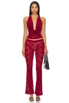 Superdown Tania Pant Set In Burgundy