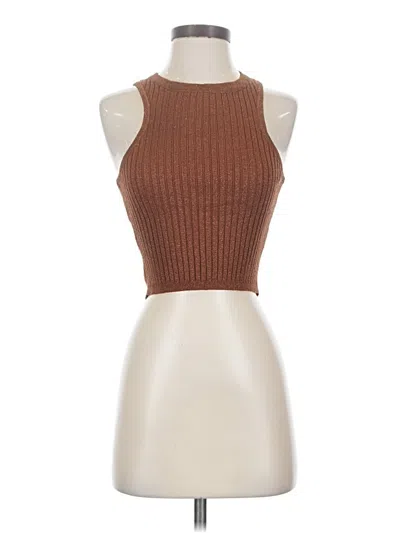 Pre-owned Superdown Tank Top Brown Halter Neckline Tops