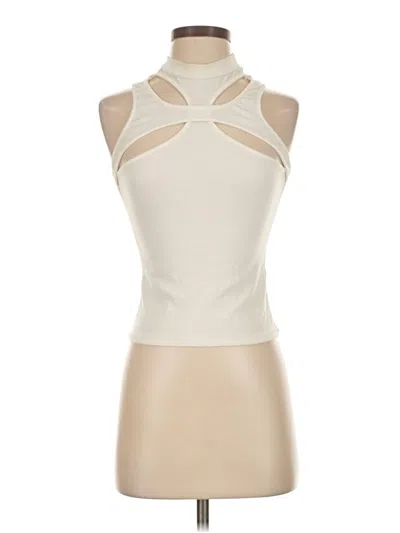 Pre-owned Superdown Tank Top Ivory Halter Neckline Tops In White