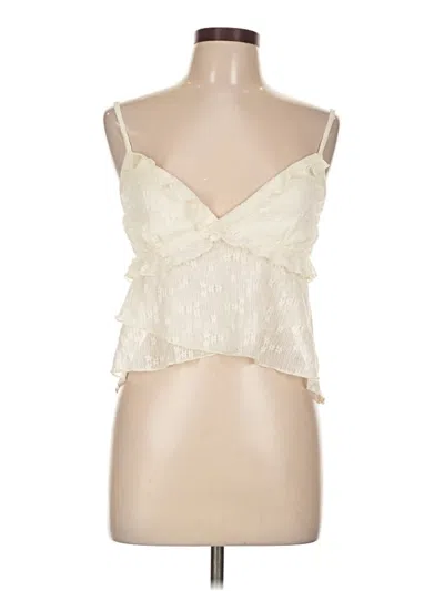 Pre-owned Superdown Tank Top Ivory Strapless Neckline Tops In White
