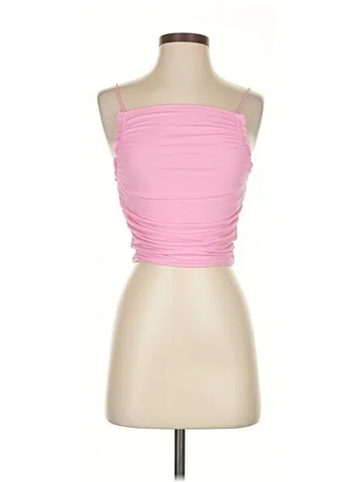 Pre-owned Superdown Tank Top Pink Strapless Neckline Tops