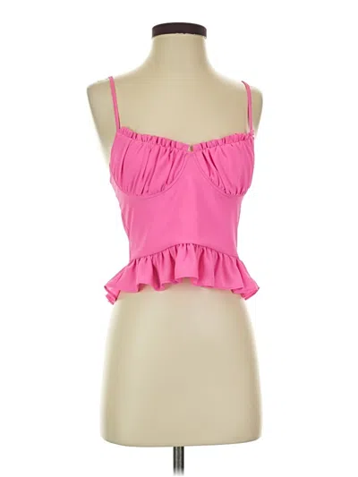 Pre-owned Superdown Tank Top Pink Strapless Neckline Tops