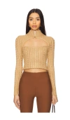 Superdown Tanya Cut Out Sweater In 驼色