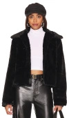 Superdown Tianna Faux Fur Jacket In Black