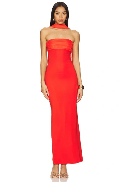 Superdown Tierra Maxi Dress In Red