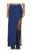 Superdown Tirza Maxi Skirt In Mid Blue Wash