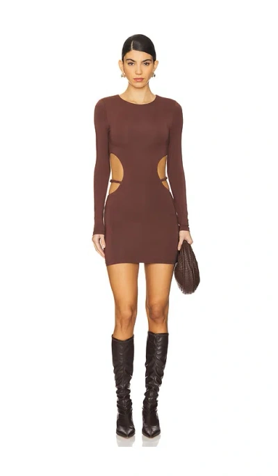 Superdown Torianna Mini Dress In Chocolate Brown