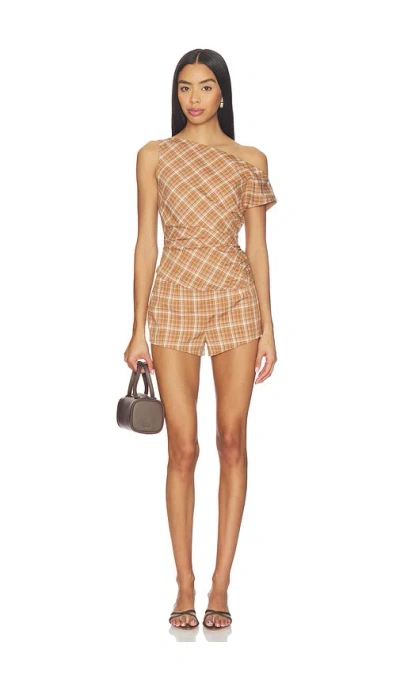 Superdown Torie Short Set In Brown