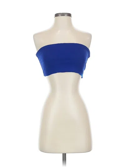 Pre-owned Superdown Tube Top Blue Strapless Neckline Tops