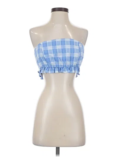 Pre-owned Superdown Tube Top Blue Strapless Neckline Tops