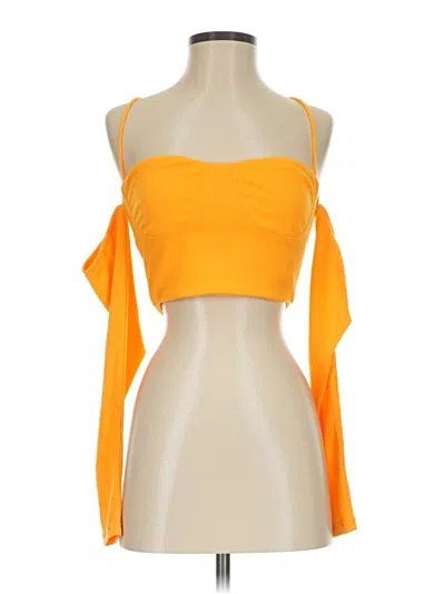 Pre-owned Superdown Tube Top Orange Strapless Neckline Tops