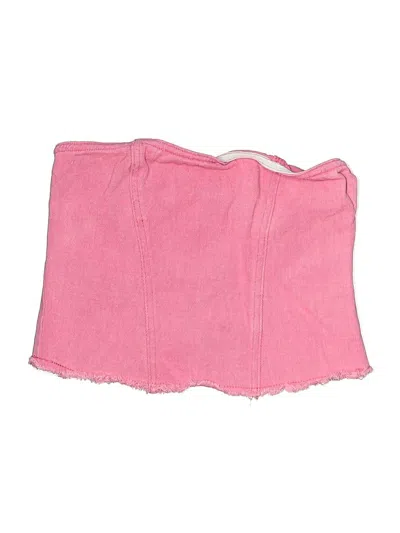 Pre-owned Superdown Tube Top Pink Strapless Neckline Tops