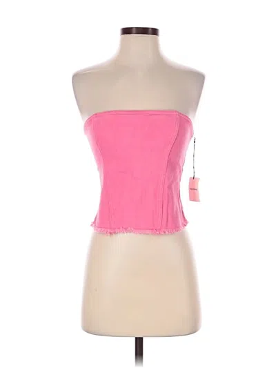 Pre-owned Superdown Tube Top Pink Strapless Neckline Tops