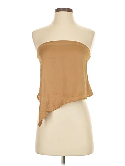 Pre-owned Superdown Tube Top Tan Strapless Neckline Tops In Brown