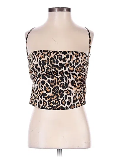 Pre-owned Superdown Tube Top Tan Strapless Neckline Tops In Brown