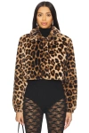 Superdown Valdis Faux Fur Jacket In Brown