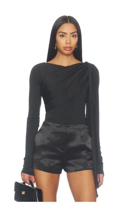 Superdown Valeria Drape Top In Black