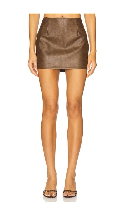 Superdown Vanessa Mini Skirt In Brown