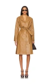 Superdown Viktoria Faux Leather Coat In Beige