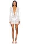 Superdown Violetta Sheer Mini Dress In White