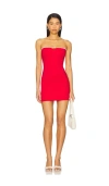 Superdown Whitney Strapless Dress In Red