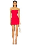 Superdown Whitney Strapless Dress In Red & White