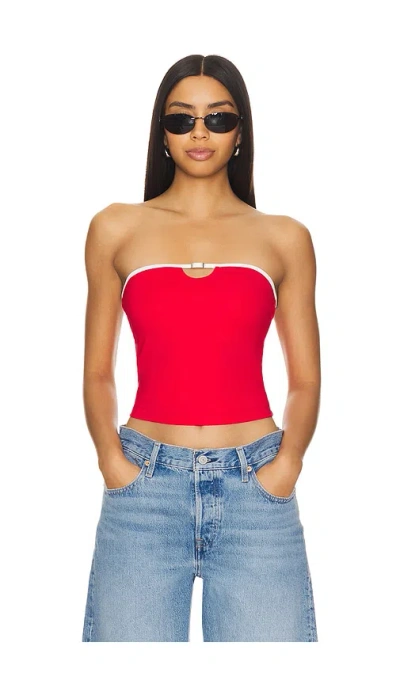 Superdown Whitney Strapless Top In Red