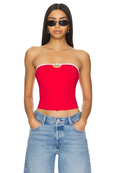Superdown Whitney Strapless Top In Red