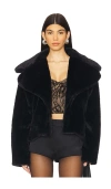 Superdown Willow Faux Fur Coat In Black