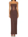 Superdown Celeste Maxi Dress In Brown