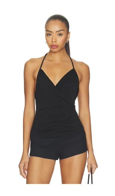 Superdown X Blake Evin Amberlyn Halter Top In Black