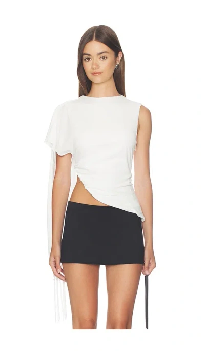 Superdown X Blake Evin Arie Fringe Top In White