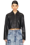 Superdown X Emily Gemma Gabriella Faux Leather Jacket In Black