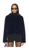 Superdown X Emma Leger Tianna Faux Fur Jacket In Blue