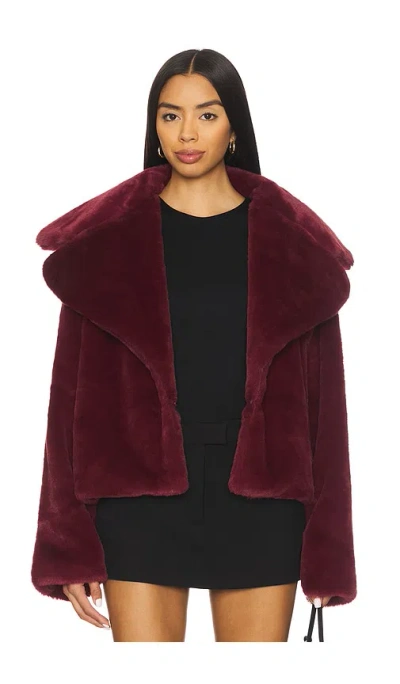 Superdown X Emma Leger Willow Faux Fur Coat In Brown
