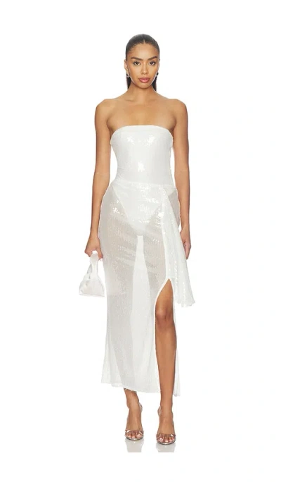 Superdown X Emma Rose Citra Sequin Skirt Set In White
