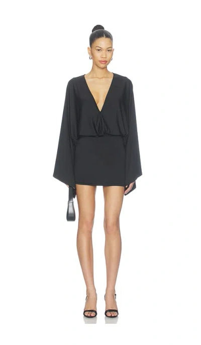 Superdown X Hannah Lizzy Leah Deep V Dress In Black