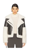 Superdown Ximena Faux Fur Jacket In 灰色 & 奶油色