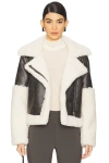 Superdown Ximena Faux Fur Jacket In Grey & Cream